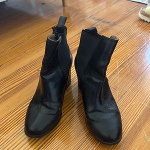 H&M | H&M Black Leather Bootie Heels Size 6